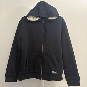 Eddie Bauer Black Hooded Zip-Up Sweater